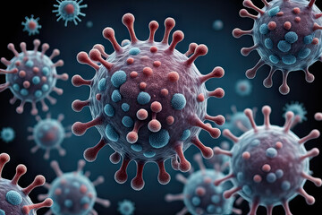 Fototapeta na wymiar 3d medical background with measles virus