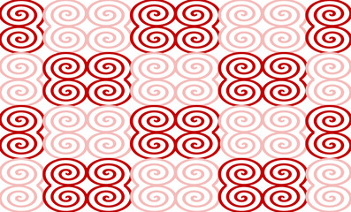 Fuzzy red pink tone spiral block repeat seamless pattern, design for fabric print or wallpaper 