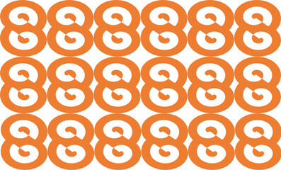 Orange seamless pattern with circles, Fuzzy spin spiral block repeat seamless pattern, design for fabric print or wallpaper, infinity 