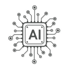 Artificial intelligence circuit line style. Machine learning design. Smart network digital technology. AI. Vector illustration