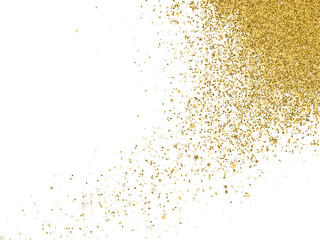 Fototapeta na wymiar Gold Glitter Dust Transparent Background