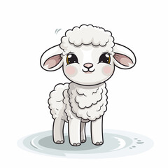 Lamb hand-drawn illustration. Lamb. Vector doodle style cartoon illustration