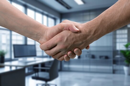 handshake of human hands. Team of experts, AI generated image