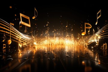 Fototapeta premium Musical abstract background from notes
