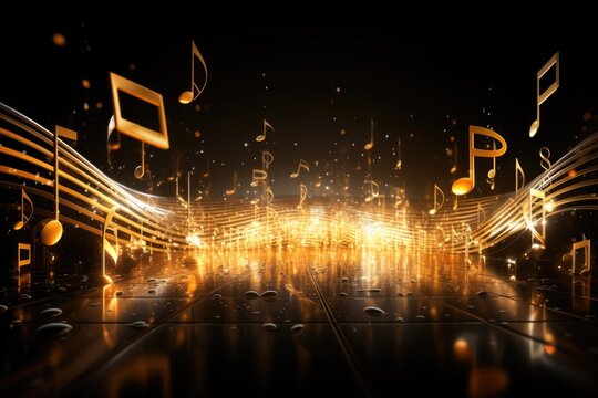 Musical abstract background from notes