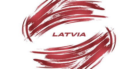 Flag of Latvia with Brush Style. National Republic of Latvia flag on White Background