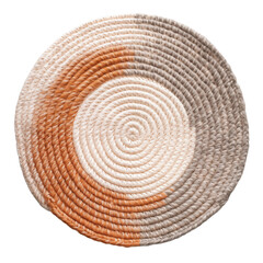 Round knitted modern napkin, mat. Isolated on a transparent background. - obrazy, fototapety, plakaty