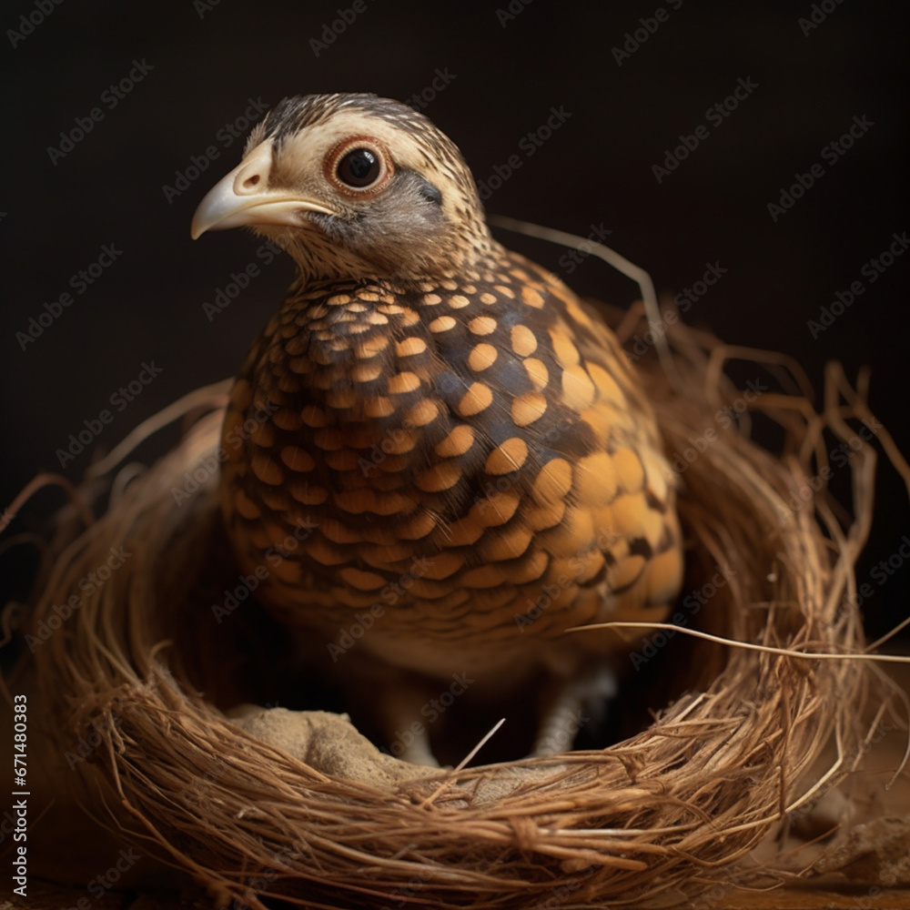 Aufkleber a quail hatch from egg.