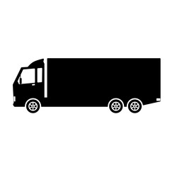 Box truck icon vector. Shipment truck silhouette for icon, symbol and sign. Box truck for shipment, transit, delivery, package or transportation