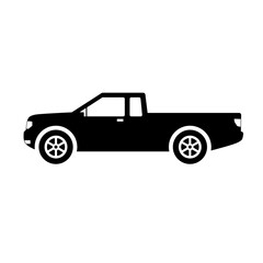 Pickup car icon vector. Countryside delivery car silhouette for icon, symbol and sign. Pickup car for transportation, shipment, delivery, package or transit