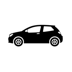Fototapeta na wymiar Hatchback car icon vector. Crossover car silhouette for icon, symbol or sign. Hatchback car graphic resource for transportation or automotive