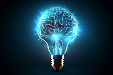blue wall bulb brain neural with flickering light