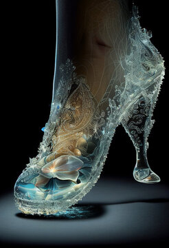 Crystal slipper. AI Generated