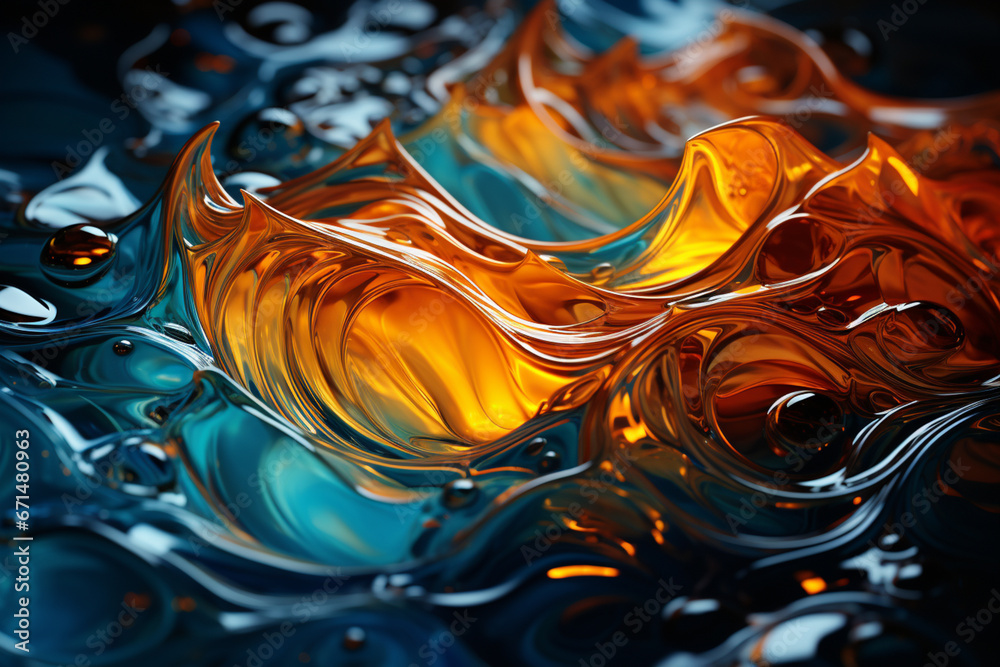 Leinwandbilder An artistic capture of water ripples in abstract patterns, resembling a canvas of flowing circles . 