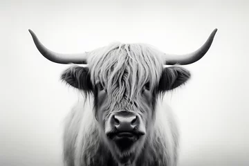 Foto op Plexiglas Scotland head cattle highland scottish animals farming nature horn cow mammal hairy © VICHIZH