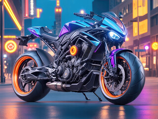 Obraz na płótnie Canvas Conceptual design of A custom motorcycle isolated on various background