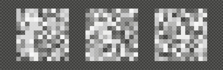 Censor pixel sign set. Censored content vector graphic blur effect 