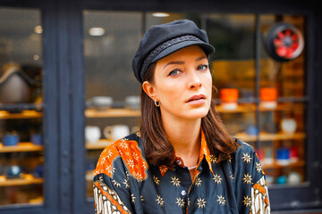 portrait of a art women in istanbul turkey