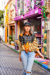 portrait of a art women in istanbul turkey