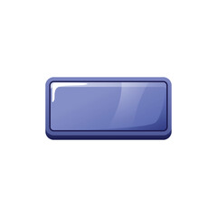 Blue rectangle button for game and application flat style