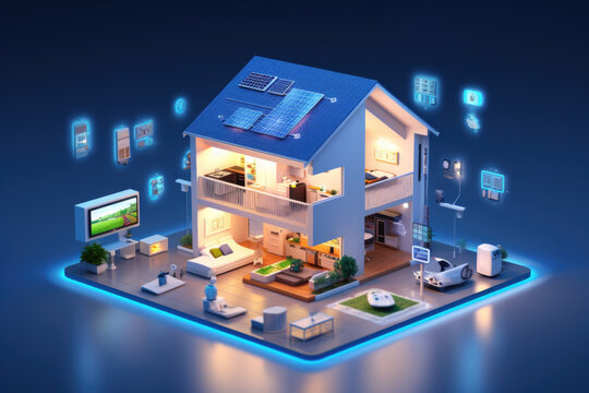 Internet of thing IOT concept modern smart house integration . Generative ai