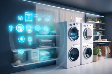 Fototapeta premium Internet of thing IOT concept modern smart house integration . Generative ai