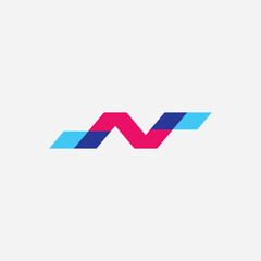 colorful letter n logo design illustration vector template