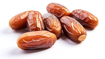dried dates on white background closeup arabic food
