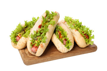 PNG,hot dog with lettuce, isolated on white background