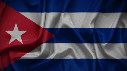 3d illustration flag of Cuba. Close up waving flag of Cuba.