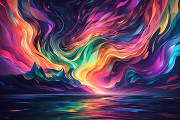Ethereal Light Play: Abstract AI Artwork Inspired by the Northern Lights