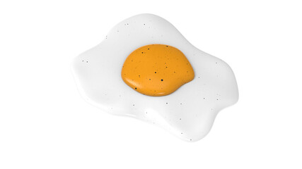 fried egg with yellow yoke isolated 3d render illustration
