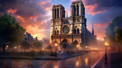 Notre Dame de Paris cathedral France
