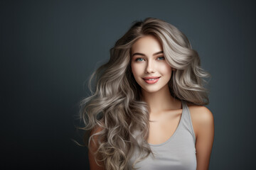 Naklejka premium Attractive Woman in the Best Age as a Symbol of a New Time Wallpaper Background Magazine Cover Digital Art 