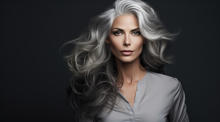 Fototapeta premium Attractive Woman in the Best Age as a Symbol of a New Time Wallpaper Background Magazine Cover Digital Art 