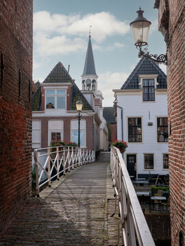 Small bridge in village Appingedam in the Netherlands