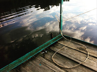 Fototapeta premium wooden bridge over the lake