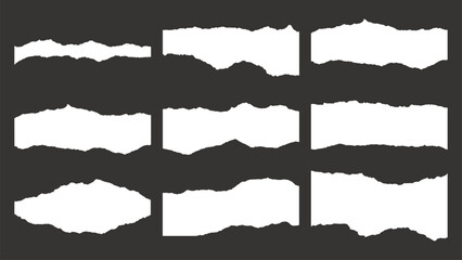 9 Vector Torn Paper Pieces