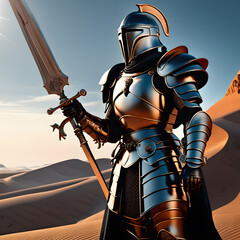 armour knights, AI-generatet - obrazy, fototapety, plakaty