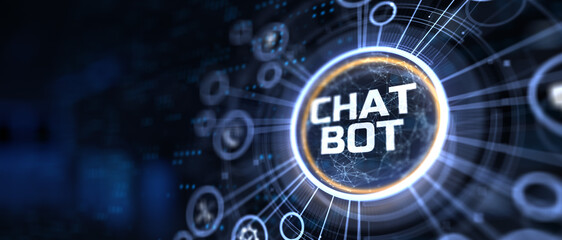 Chat bot robotic business service process automation RPA concept.