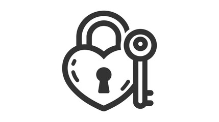 Heart Lock icon isolated vector sign design. Vector icon on white background