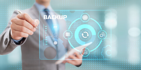 Fototapeta na wymiar Backup Disaster recovery data protection technology concept.