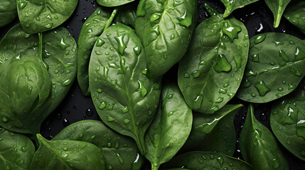 spinach in rain for marketing artwork
