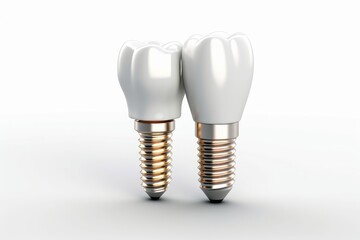 Realistic dental implant on a white background, Generative AI