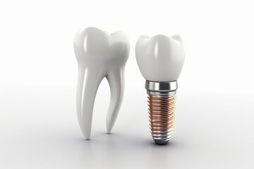 Realistic dental implant on a white background, Generative AI