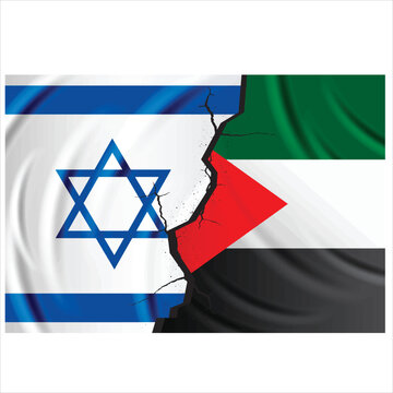 Free vector flat israel palestine war flag illustration EPS 10 