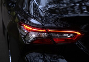 Sport car lights background, back light element