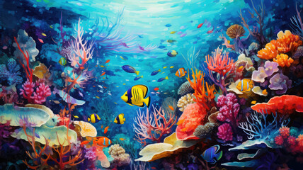 Fototapeta na wymiar Underwater World - Marine Life Spectacle