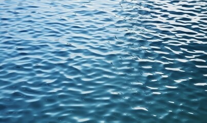 Beautiful blue rippling lake water surface as natural background, Generative AI