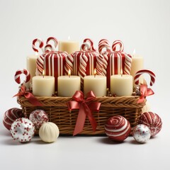 Fototapeta na wymiar Boîte de bonbons de décoration de Noël festive